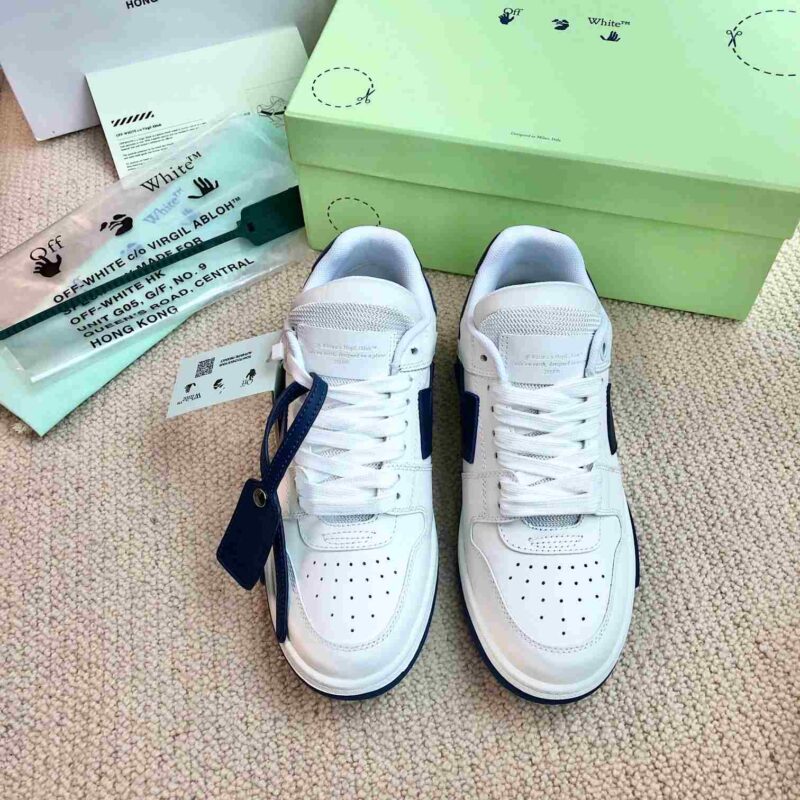 OFF-WHITE Out Of Office OOO Low Tops - White Navy Replica 15 OFF-WHITE Out Of Office White Navy