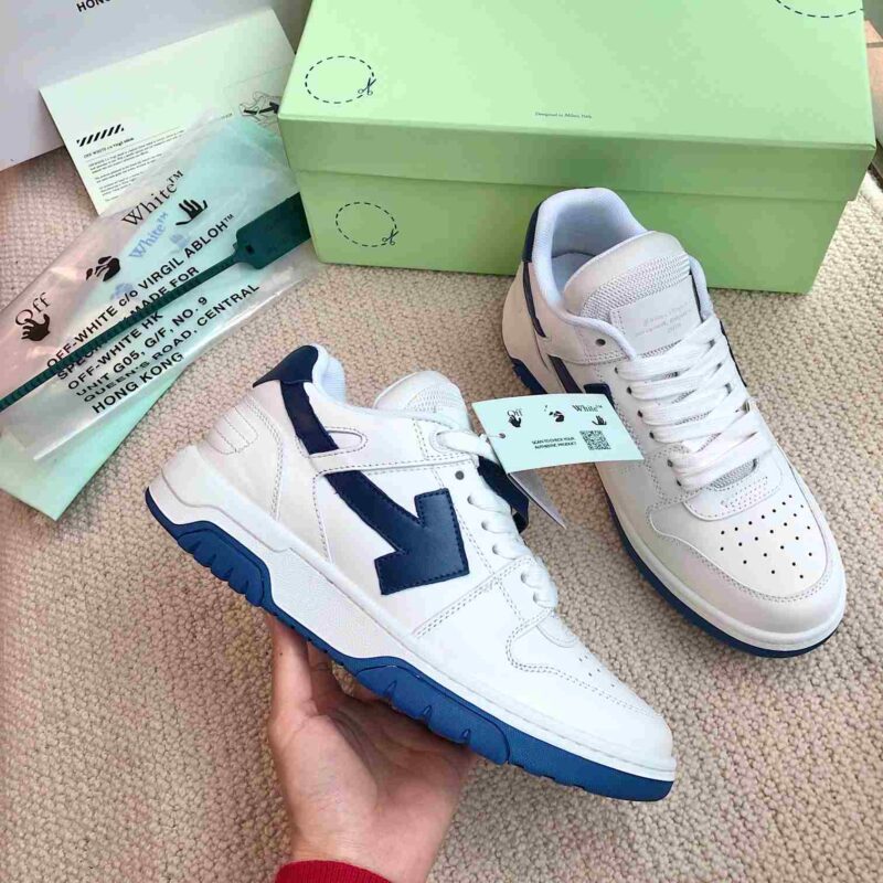OFF-WHITE Out Of Office OOO Low Tops - White Navy Replica 16 OFF-WHITE Out Of Office White Navy