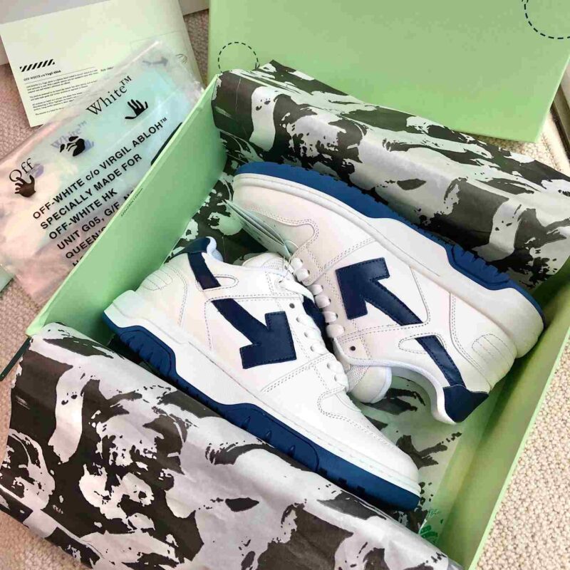 OFF-WHITE Out Of Office OOO Low Tops - White Navy Replica 17 OFF-WHITE Out Of Office White Navy