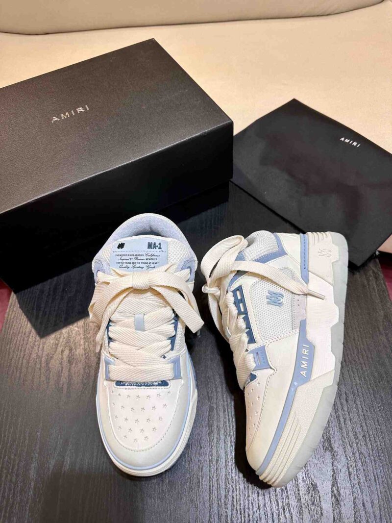 AMIRI MA-1 Mesh Bicolor High-Top Sneakers - BLUE WHITE