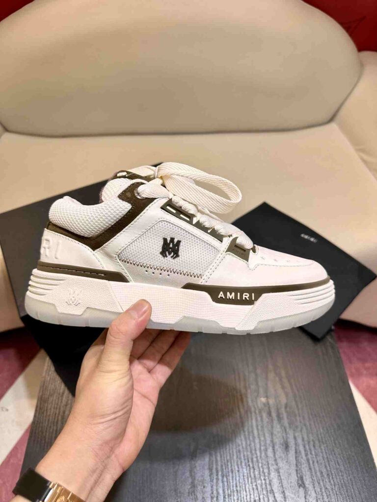 AMIRI MA-1 Mesh Bicolor High-Top Sneakers - BROWN WHITE 55 AMIRI MA1 1 1