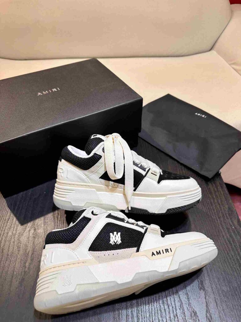 AMIRI MA-1 Mesh Bicolor High-Top Sneakers - WHITE BLACK 60 AMIRI MA1 1 4