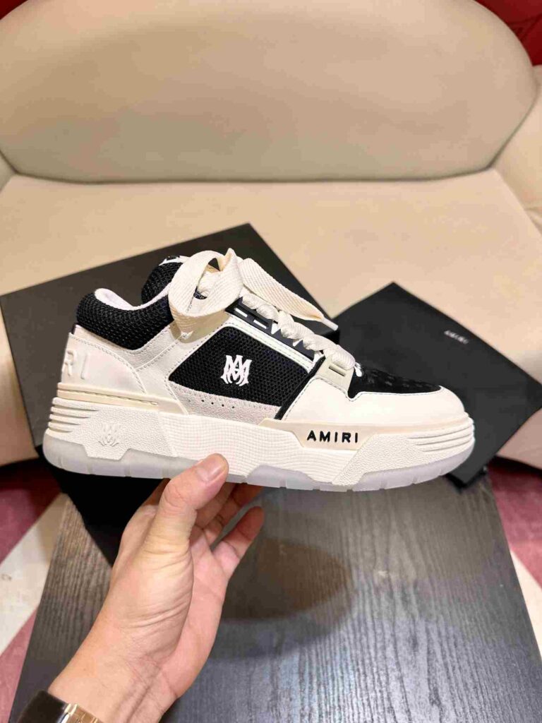 AMIRI MA-1 Mesh Bicolor High-Top Sneakers - WHITE BLACK 54 AMIRI MA1 2 4