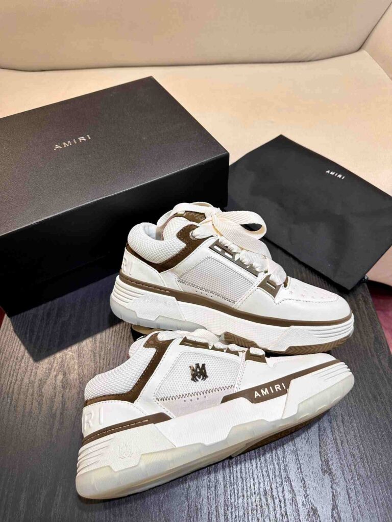 AMIRI MA-1 Mesh Bicolor High-Top Sneakers - BROWN WHITE 60 AMIRI MA1 3 1