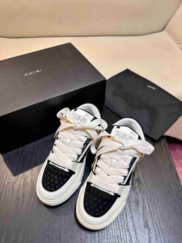 AMIRI MA-1 Mesh Bicolor High-Top Sneakers - WHITE BLACK 58 AMIRI MA1 5 4