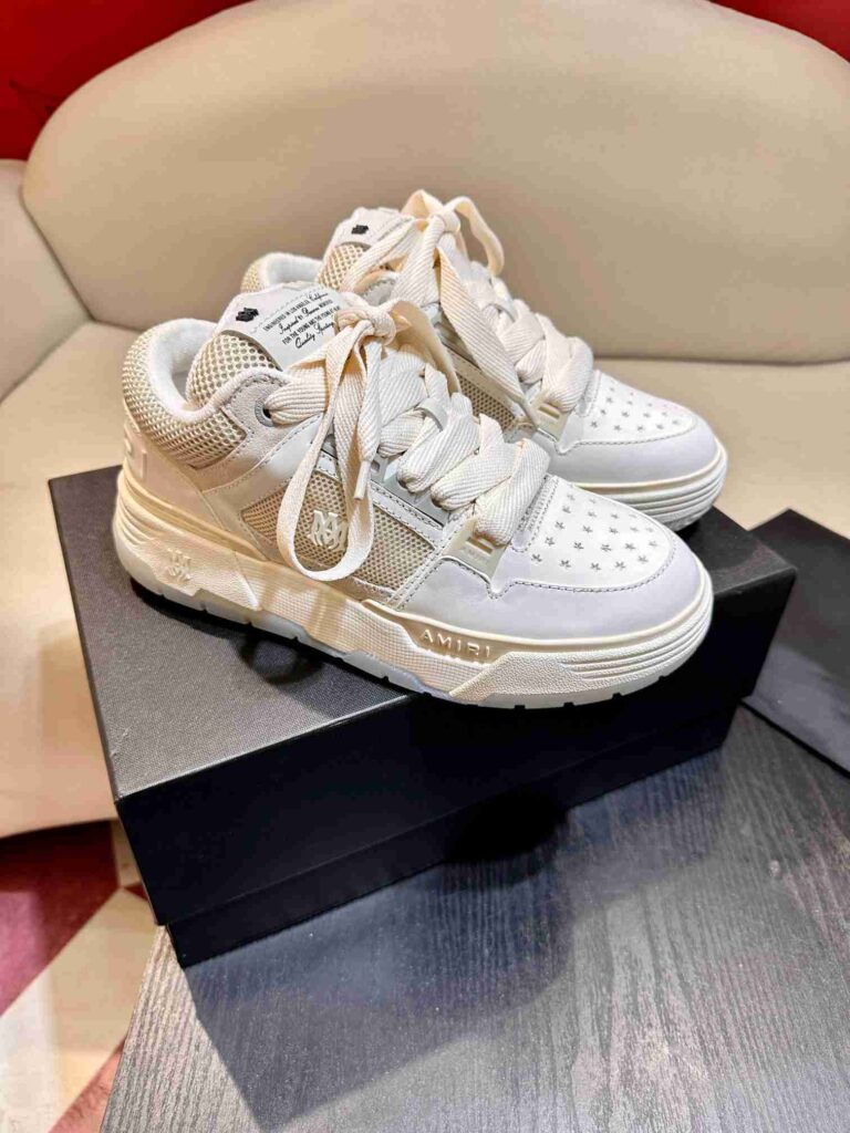 AMIRI MA-1 Mesh Bicolor High-Top Sneakers - WHITE CREAM 55 AMIRI MA1 5 6