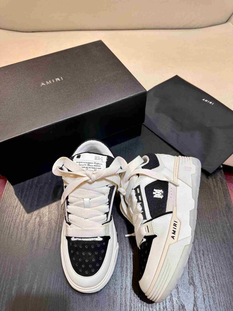 AMIRI MA-1 Mesh Bicolor High-Top Sneakers - WHITE BLACK