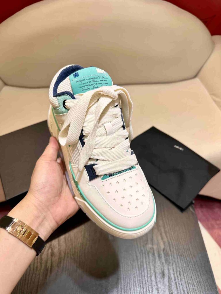 AMIRI MA-1 Mesh Bicolor High-Top Sneakers - TURQUOISE 56 AMIRI MA1 7 3