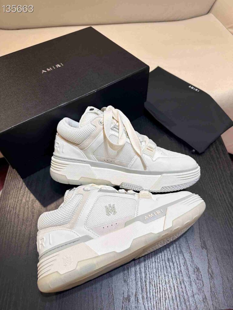 AMIRI MA-1 Mesh Bicolor High-Top Sneakers - WHITE GREY 56 AMIRI MA1 7 7