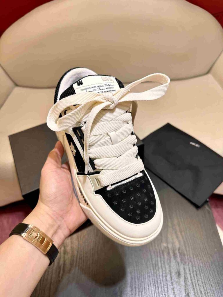 AMIRI MA-1 Mesh Bicolor High-Top Sneakers - WHITE BLACK 55 AMIRI MA1 8 4