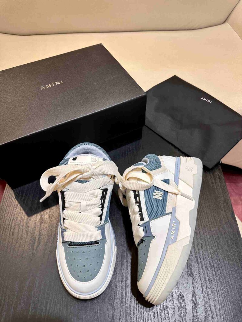 AMIRI MA-1 Mesh Bicolor High-Top Sneakers - WHITE BLUE