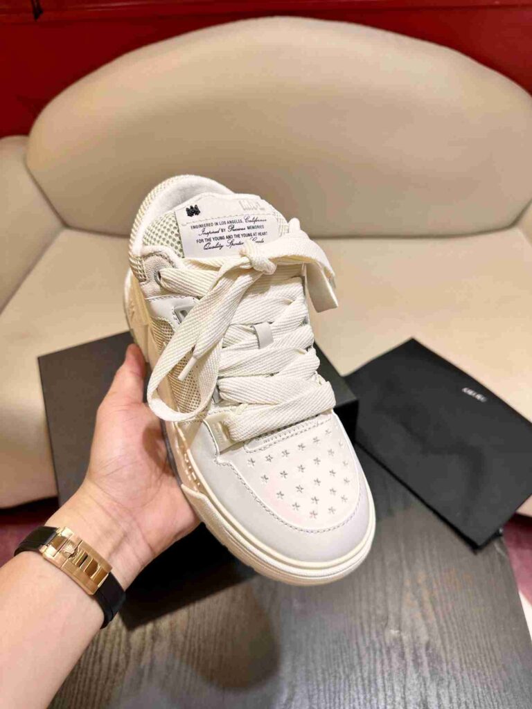 AMIRI MA-1 Mesh Bicolor High-Top Sneakers - WHITE CREAM 56 AMIRI MA1 8 6