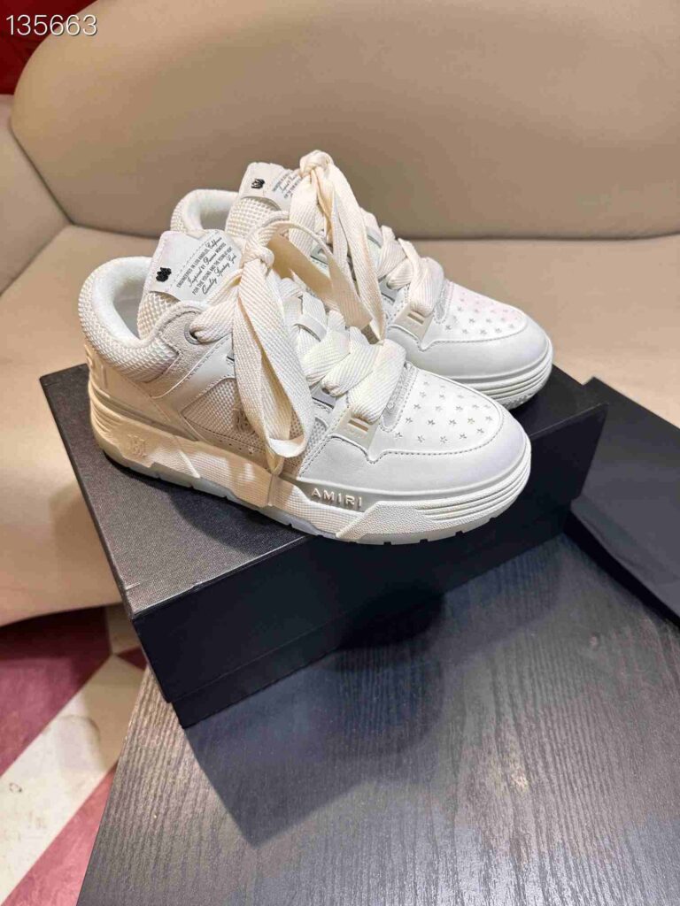 AMIRI MA-1 Mesh Bicolor High-Top Sneakers - WHITE GREY 55 AMIRI MA1 8 7