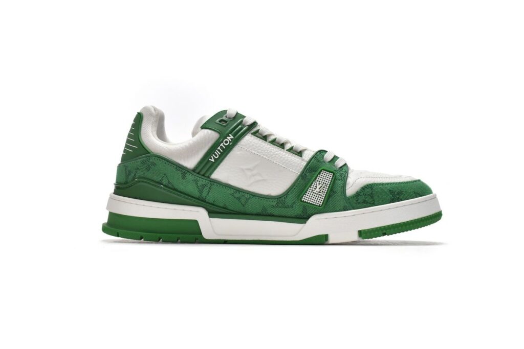 Louis Vuitton Trainer Sneaker Reps GREEN DENIM 48 LV TRAINER 2 2