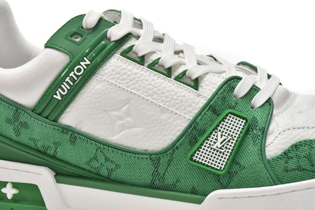 Louis Vuitton Trainer Sneaker Reps GREEN DENIM 51 LV TRAINER 5 2