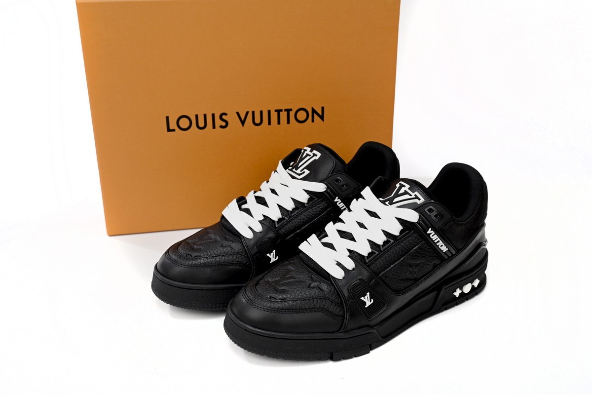 Louis Vuitton Trainer Sneaker Reps ALL BLACK 2 Louis Vuitton Trainer Sneaker Reps ALL BLACK - Image 2