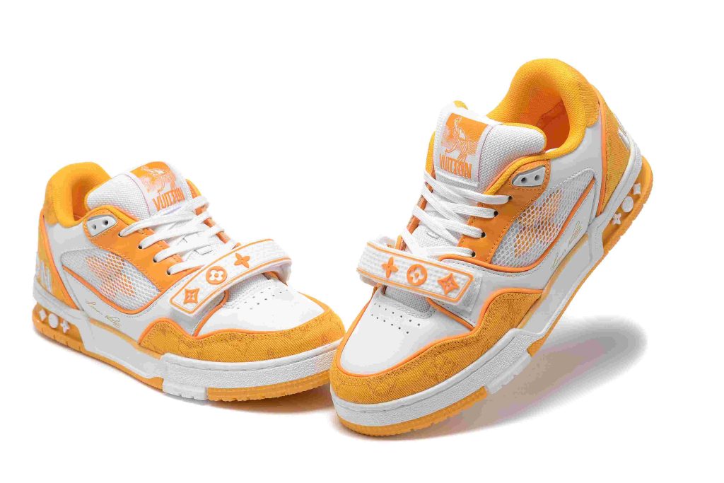 Louis Vuitton Trainer ORANGE DENIM MESH 46 LV TRAINER ORANGE 2