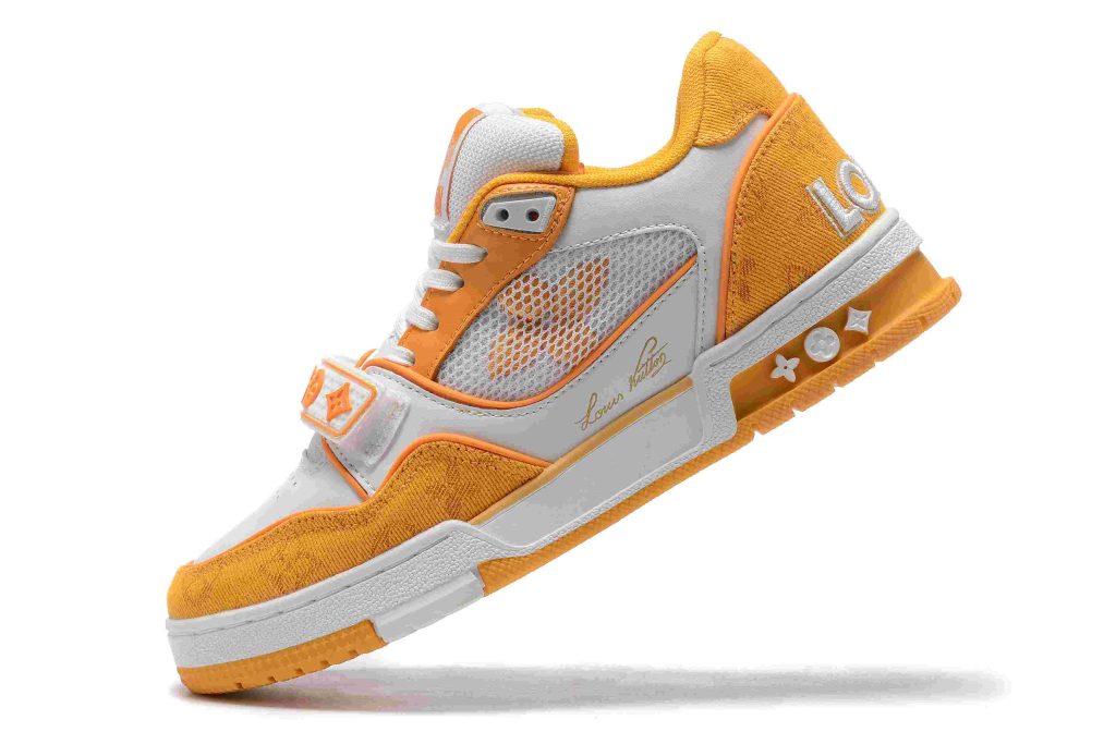 Louis Vuitton Trainer ORANGE DENIM MESH 44 LV TRAINER ORANGE 4