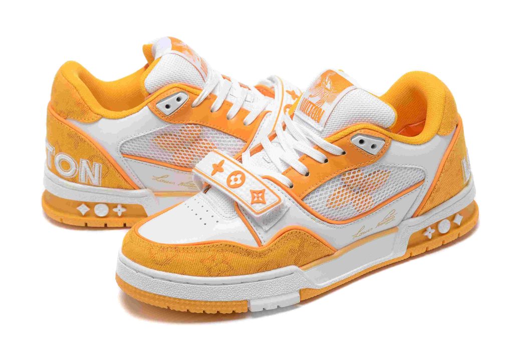 Louis Vuitton Trainer ORANGE DENIM MESH 42 LV TRAINER ORANGE 6
