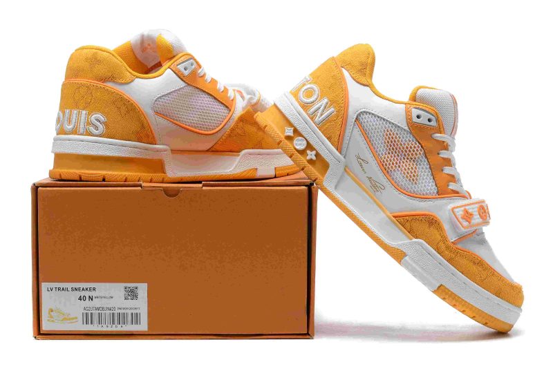 Louis Vuitton Trainer ORANGE DENIM MESH 8 LV TRAINER ORANGE 7