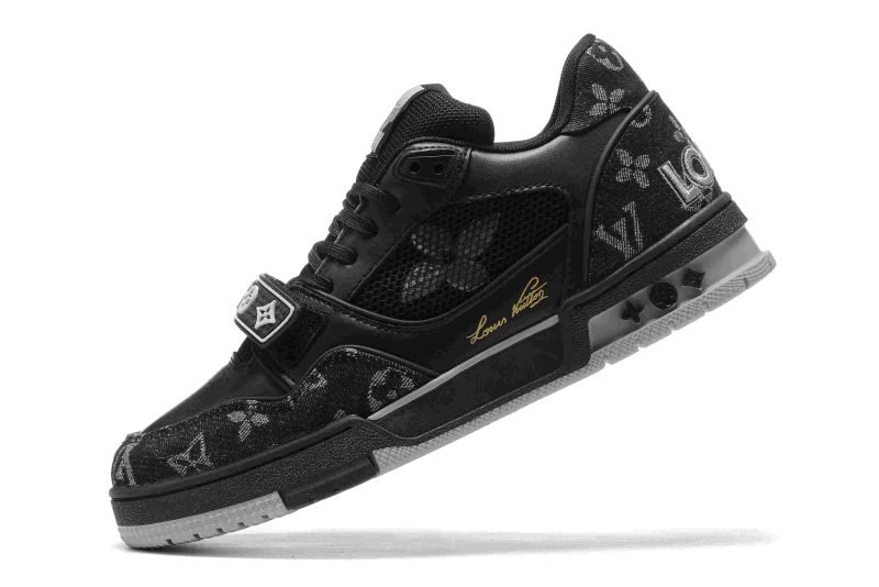 Louis Vuitton Trainer BLACK GREY DENIM 9 lv trainers 1