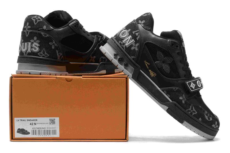 Louis Vuitton Trainer BLACK GREY DENIM 8 lv trainers 2