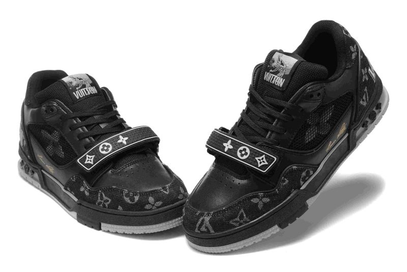 Louis Vuitton Trainer BLACK GREY DENIM 12 lv trainers 4