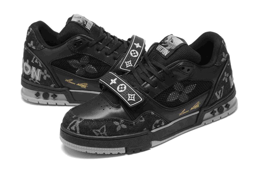 Louis Vuitton Trainer BLACK GREY DENIM 45 lv trainers 5