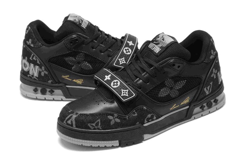Louis Vuitton Trainer BLACK GREY DENIM 13 lv trainers 5