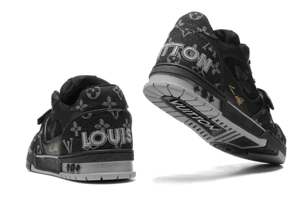 Louis Vuitton Trainer BLACK GREY DENIM 44 lv trainers 6