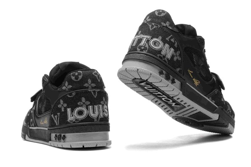 Louis Vuitton Trainer BLACK GREY DENIM 11 lv trainers 6