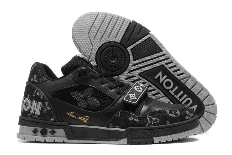 Louis Vuitton Trainer BLACK GREY DENIM 10 lv trainers 7