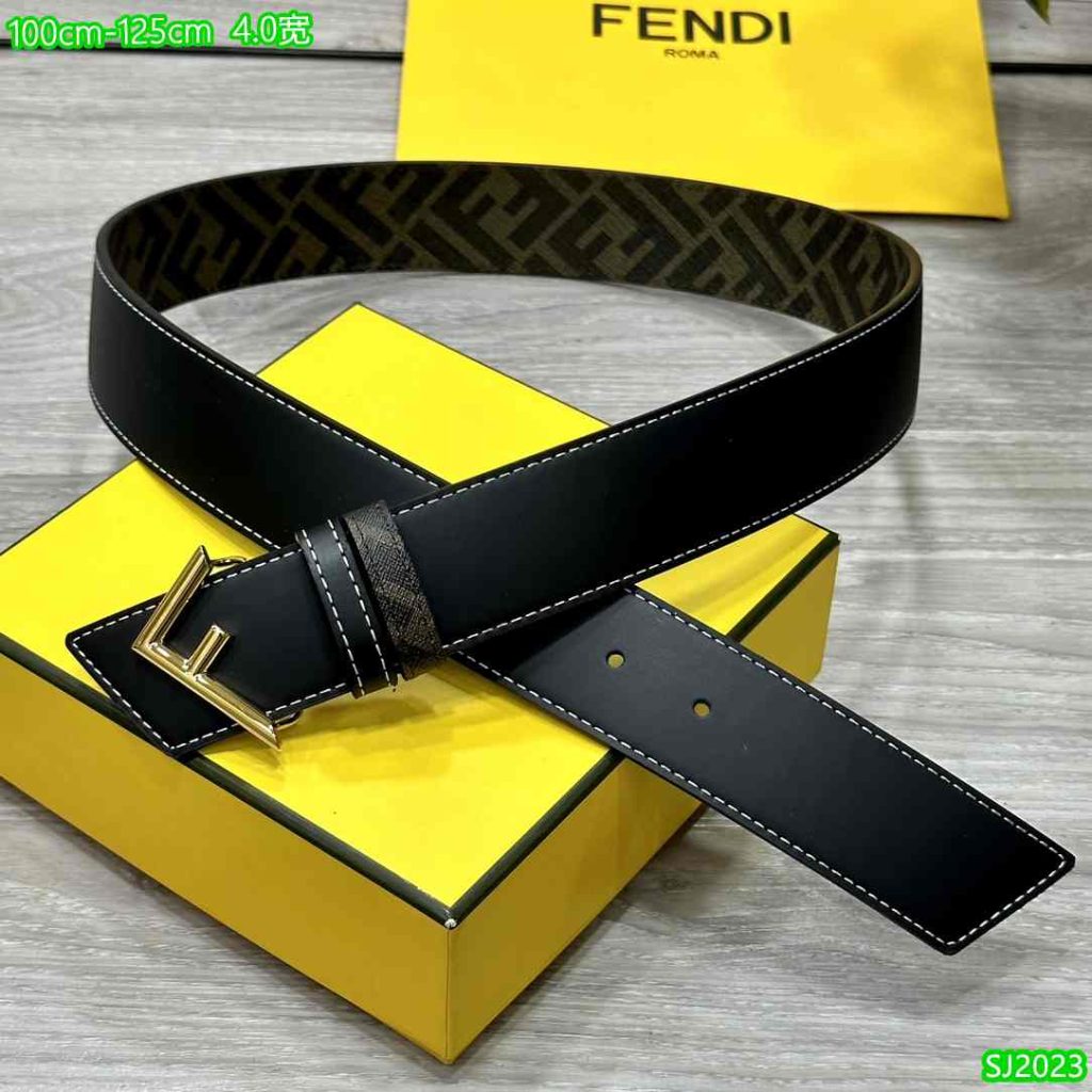 Fendi Belt for Men - 4.0 Wide F Buckle Leather Belt 65-3R 31 Fendi Belt classic black