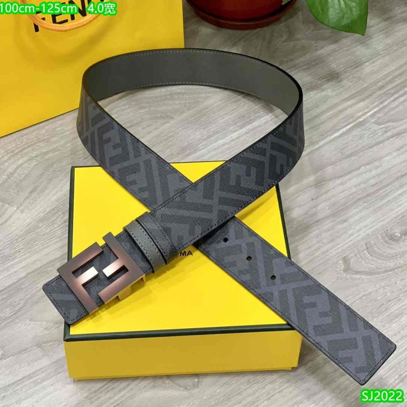 Fendi Belt for Men - FF Buckle - Gray 65-9R 12 Fendi Belt