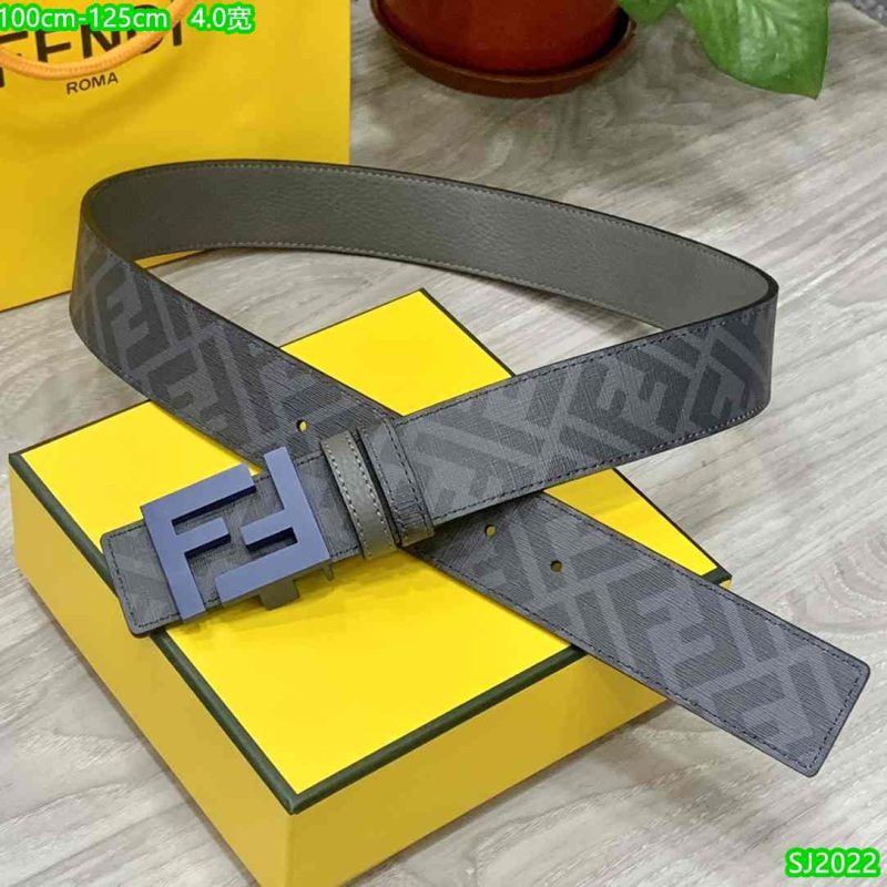 Fendi Belt for Men - FF Buckle - Gray 65-9R 11 Fendi Belt