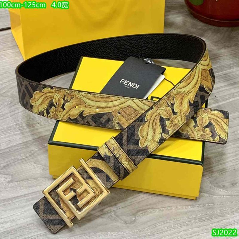 Fendi Belt for Men – FF Buckle – Gold Pattern 65-14R 9 Fendi Belts black