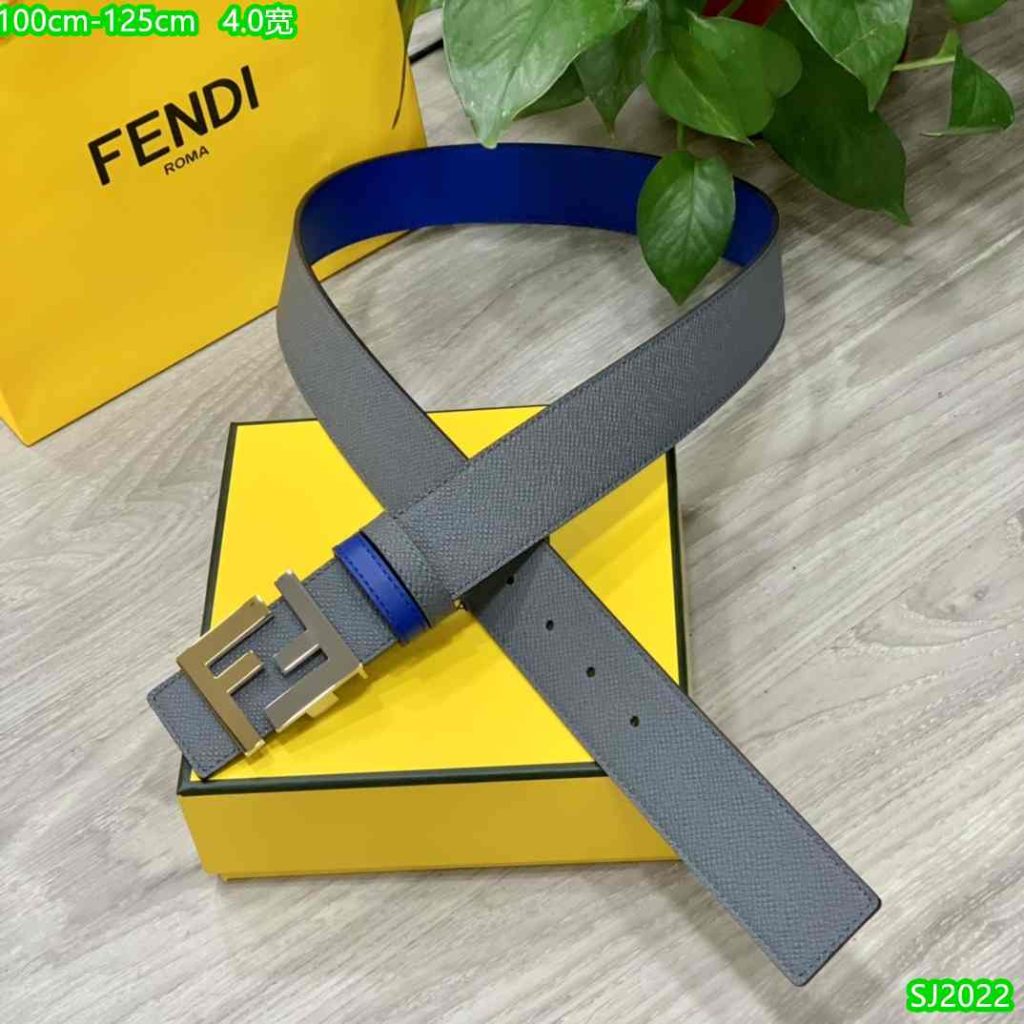Fendi Belt for Men - Gray Exterior - Yellow Blue Interior 65-13R 48 Fendi Belts for men