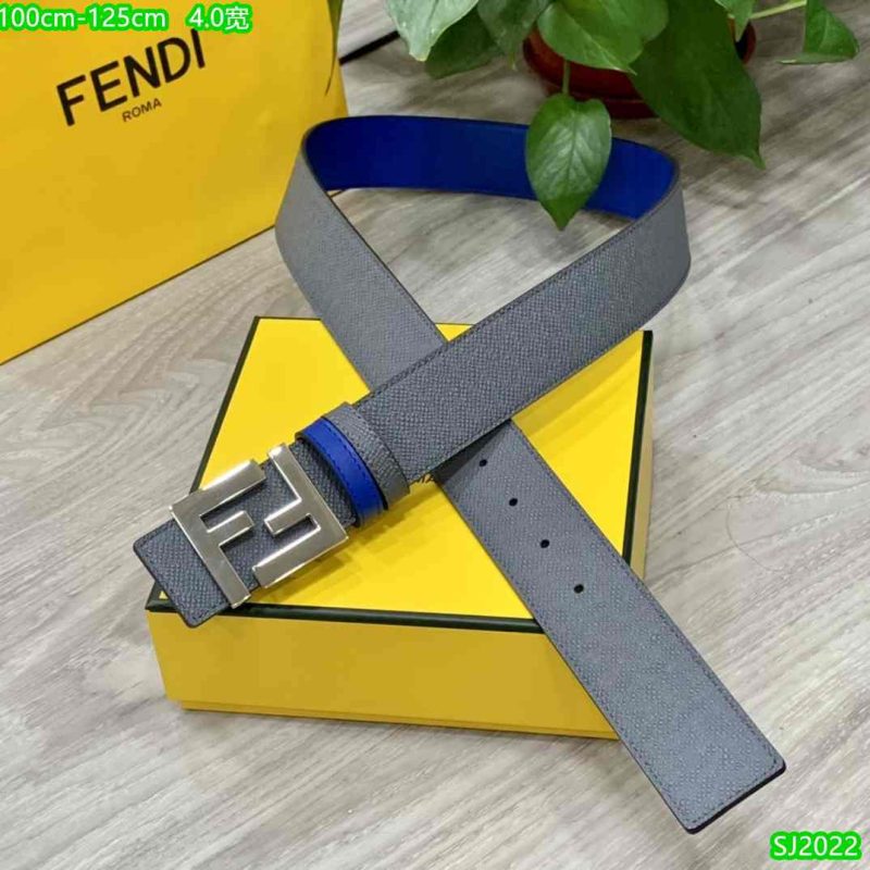 Fendi Belt for Men - Gray Exterior - Yellow Blue Interior 65-13R 12 Fendi Belts for men