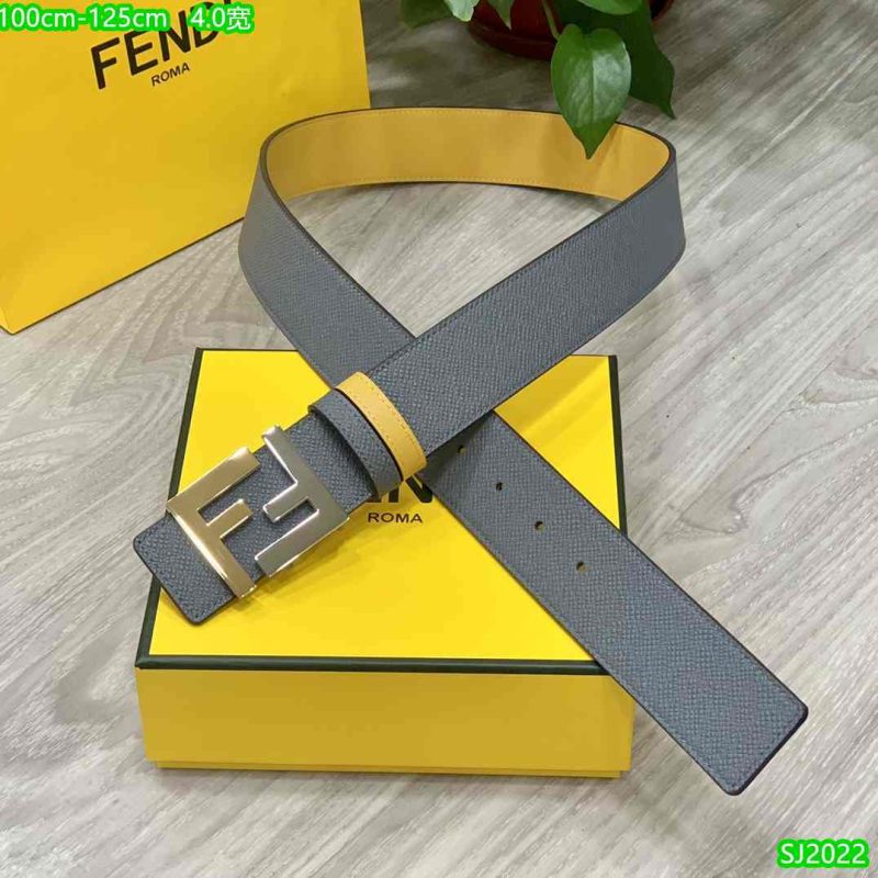 Fendi Belt for Men - Gray Exterior - Yellow Blue Interior 65-13R 9 Fendi Belts for men