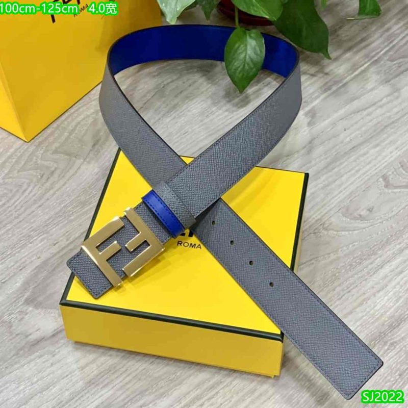 Fendi Belt for Men - Gray Exterior - Yellow Blue Interior 65-13R 11 Fendi Belts for men