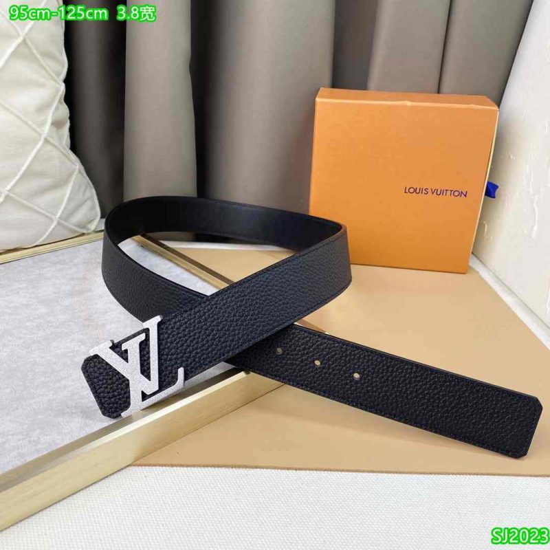 Louis Vuitton Men’s Belts – 3.8 Wide – Black Texture Reps 3L 13 LV Belts black texture