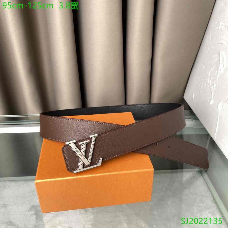 Louis Vuitton Men’s Belts - 3.8 Wide - Black Navy Blue Reps 4L 11 LV Men’s Belts