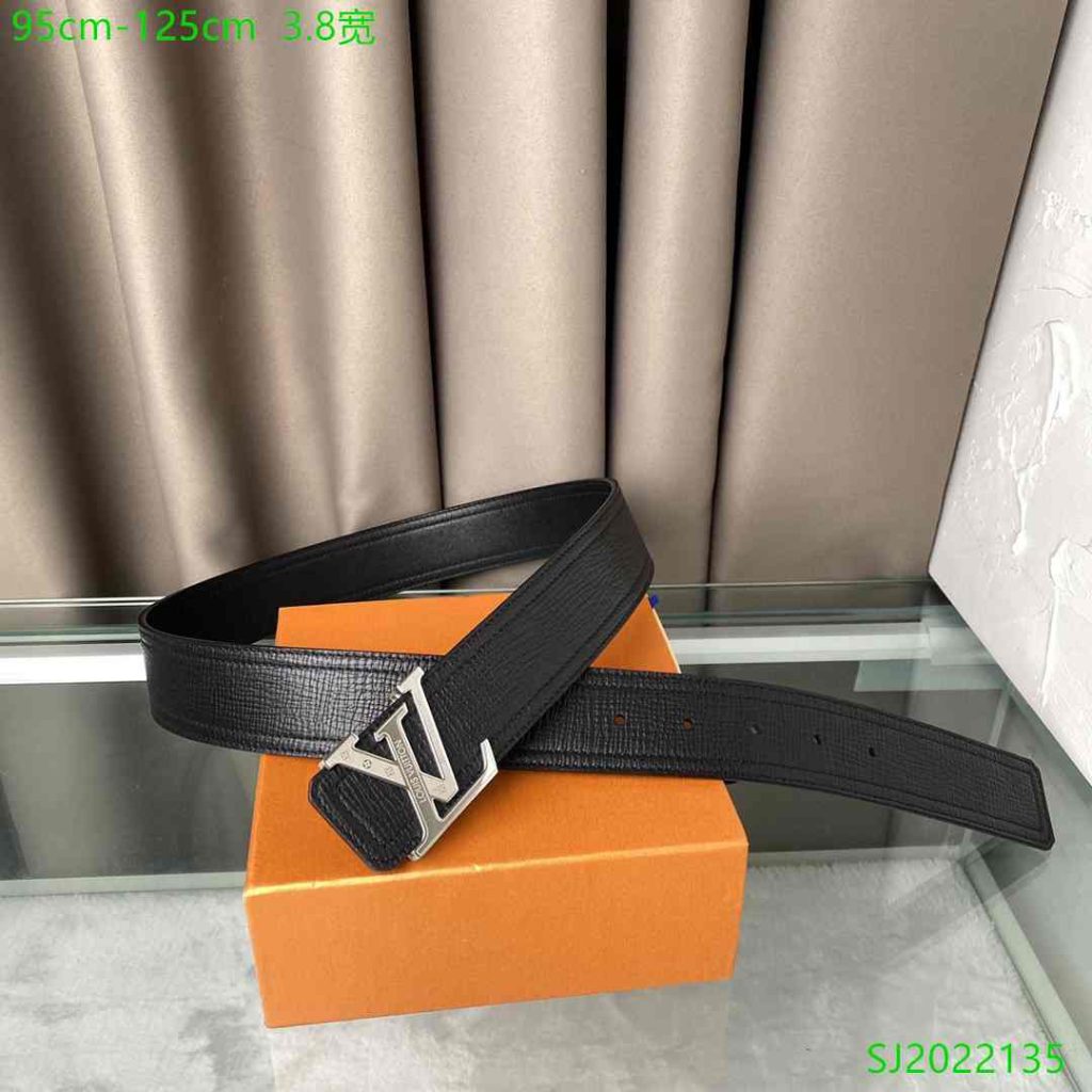 Louis Vuitton Men’s Belts - 3.8 Wide - Black Navy Blue Reps 4L 40 LV Men’s Belts