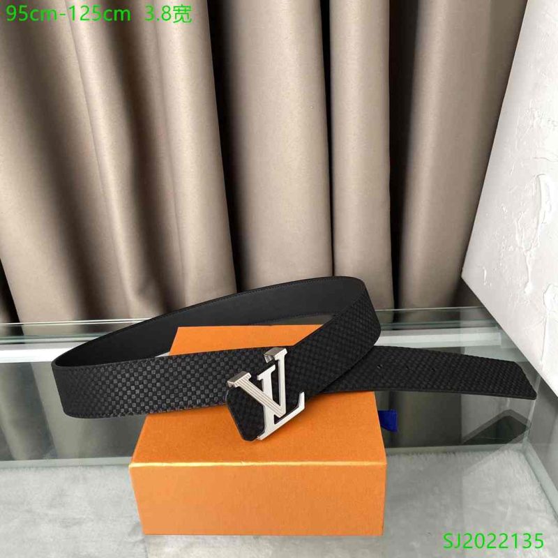 Louis Vuitton Men’s Belts - 3.8 Wide - Black Navy Blue Reps 4L 7 Louis Vuitton Men’s Belts