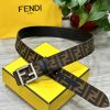 Fendi Belt for Men - Black Leather Reversible Belt Replica 65-1R 19 Fendi Reversible Belt for Men 65-1R