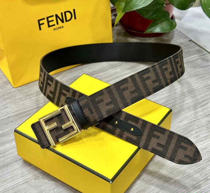 Fendi Belt for Men - Black Leather Reversible Belt Replica 65-1R 9 Fendi Belt replica