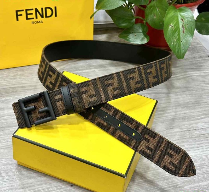 Fendi Belt for Men - Black Leather Reversible Belt Replica 65-1R 11 Fendi Belt for Men replica
