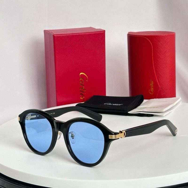 Cartier Round Frame Sunglasses Reps - Tinted Lenses C15 12 Replica Cartier Glasses