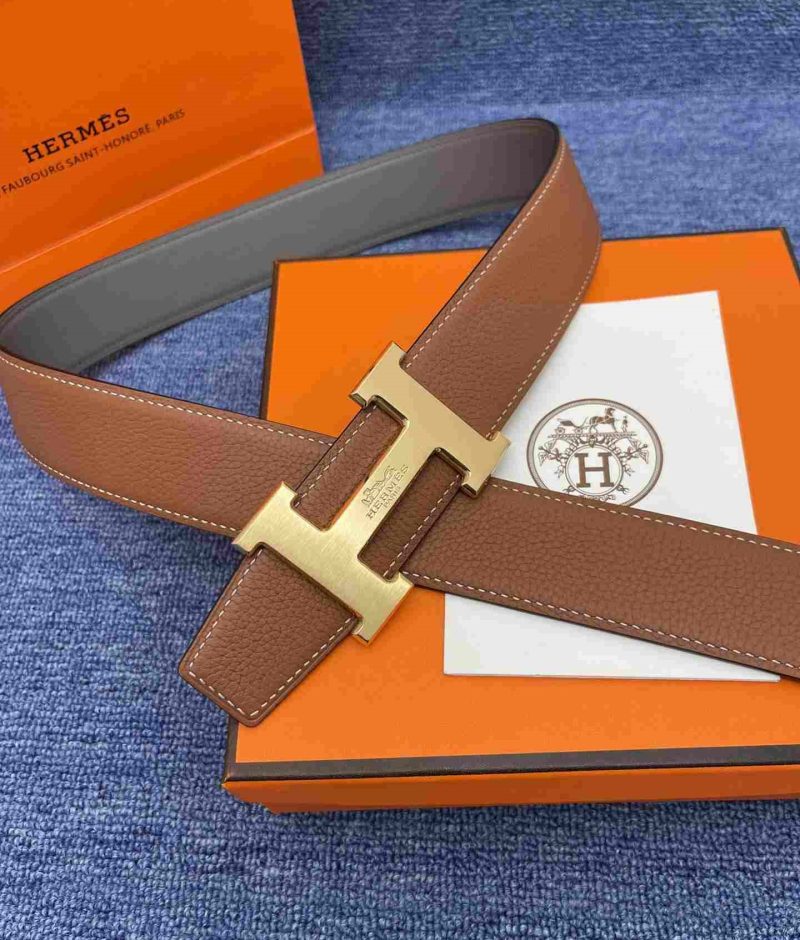 Hermes Belts for Men - H Logo - Reversible Leather Replica H3 17 Hermes Belts for Men