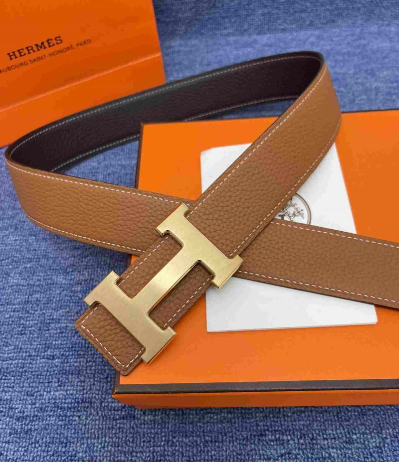 Hermes Belts for Men - H Logo - Reversible Leather Replica H3 16 Hermes Belts for Men